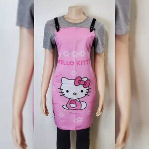 CARTOON HELLO KITTY CUTE KITCHEN APRON BIG LOGO PINK ONESIZE